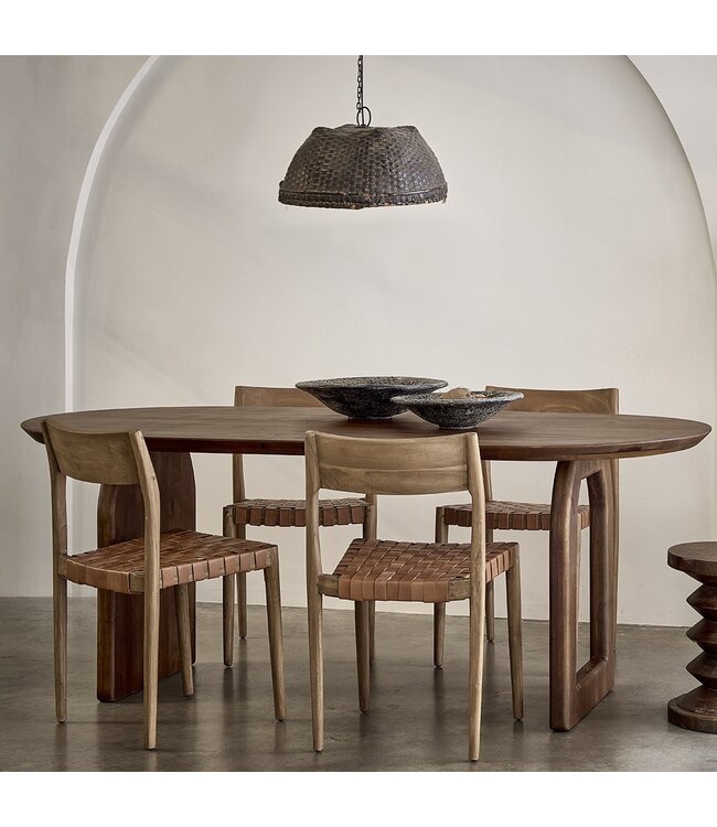 Raw Materials eettafel Bullnose bruin mix onderstel