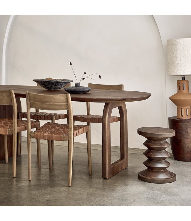 Raw Materials eettafel Bullnose bruin mix onderstel