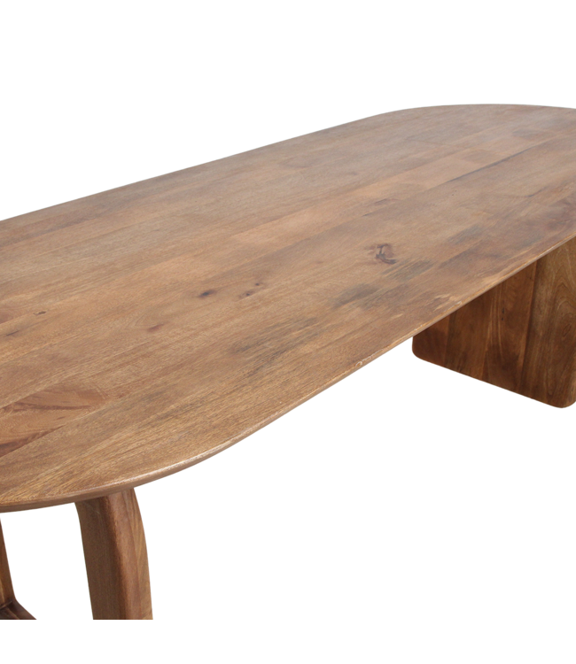 Raw Materials eettafel Bullnose bruin mix onderstel