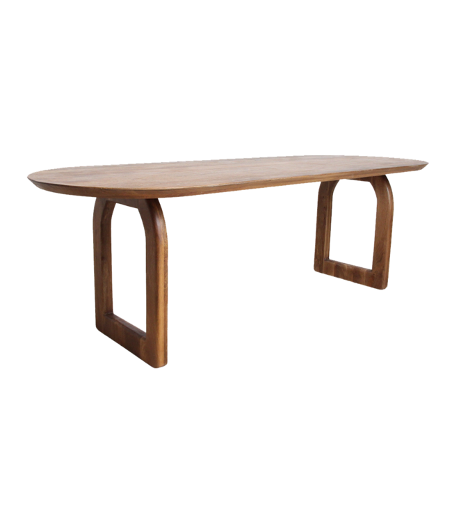 Raw Materials eettafel Bullnose bruin met open onderstel