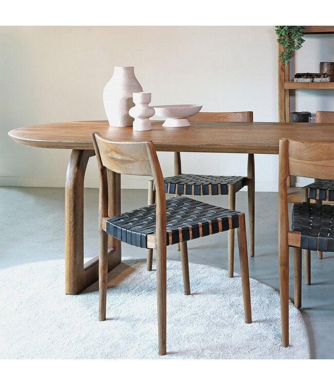 Raw Materials eettafel Bullnose bruin met open onderstel