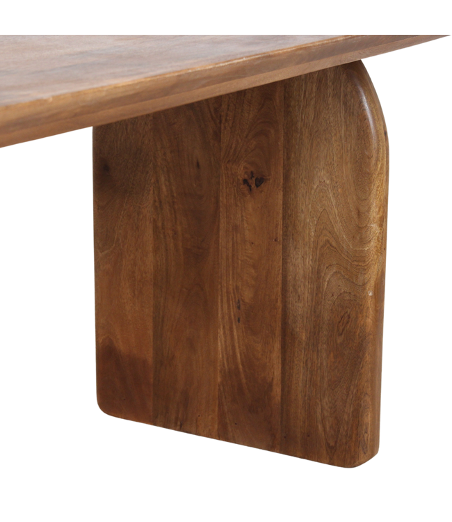 Bullnose eettafel bruin gesloten onderstel
