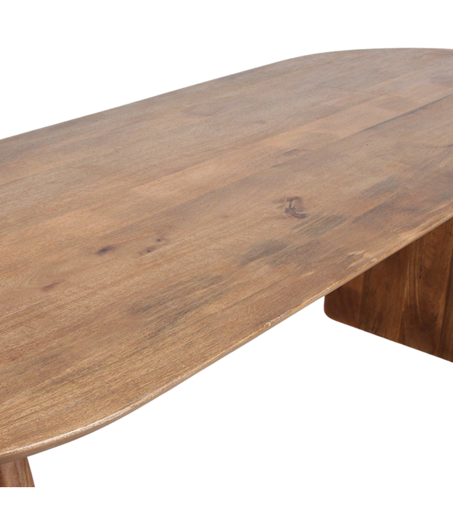 Raw Materials eettafel Bullnose bruin met open onderstel