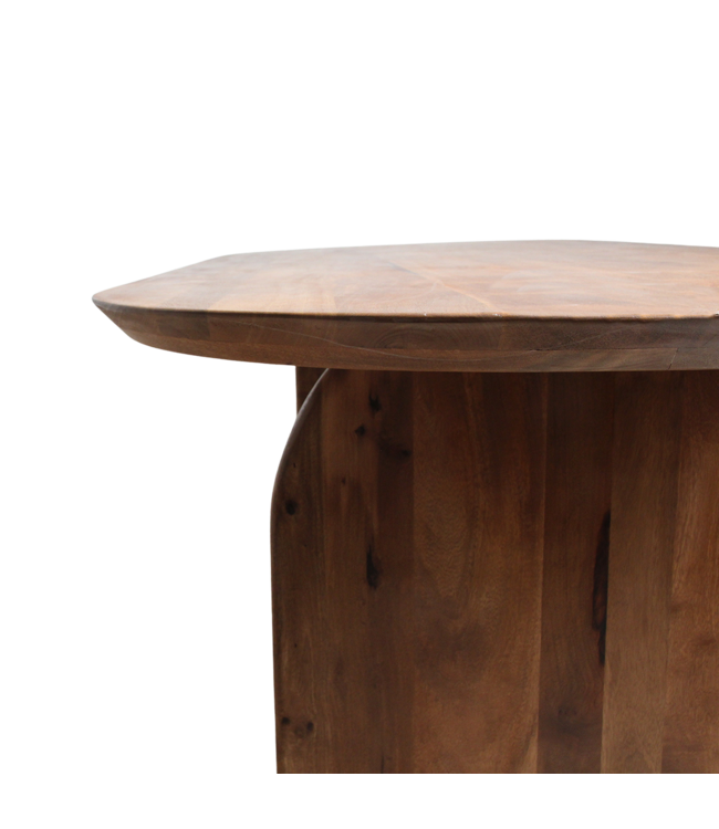 Bullnose eettafel bruin gesloten onderstel