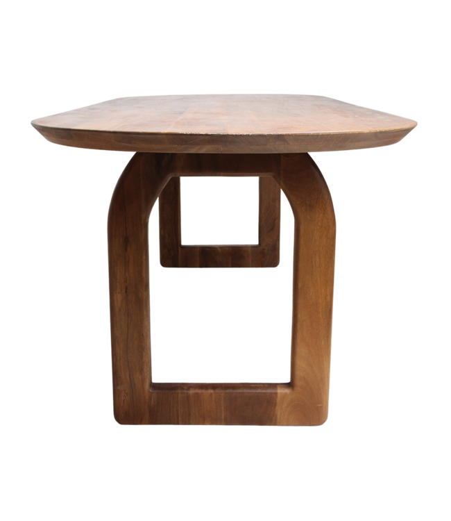 Raw Materials eettafel Bullnose bruin met open onderstel