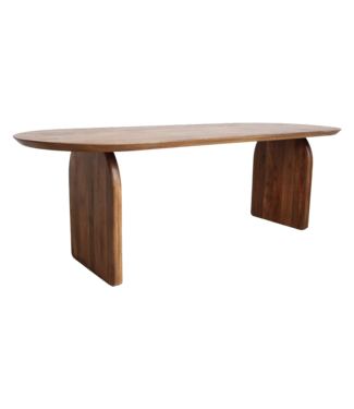 Raw Materials Bullnose eettafel bruin gesloten onderstel