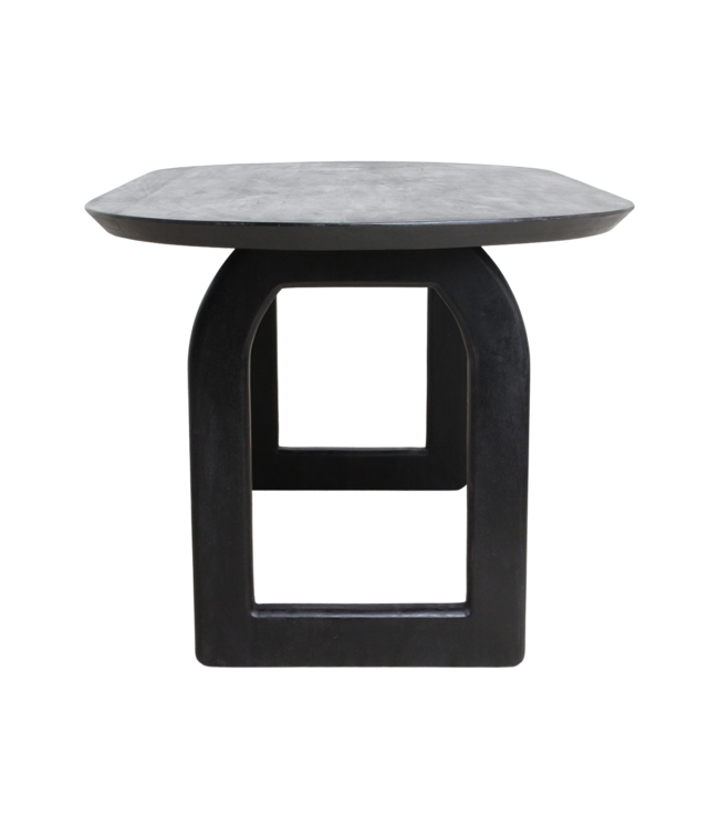 Raw Materials eettafel Bullnose zwart met open onderstel