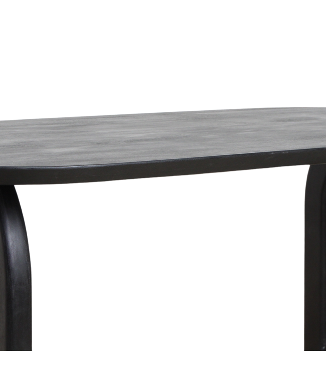 Raw Materials eettafel Bullnose zwart met open onderstel