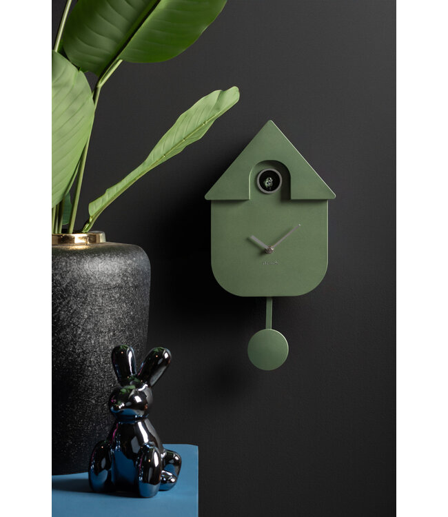 Karlsson wandklok Modern Cuckoo Metallic Dark Green