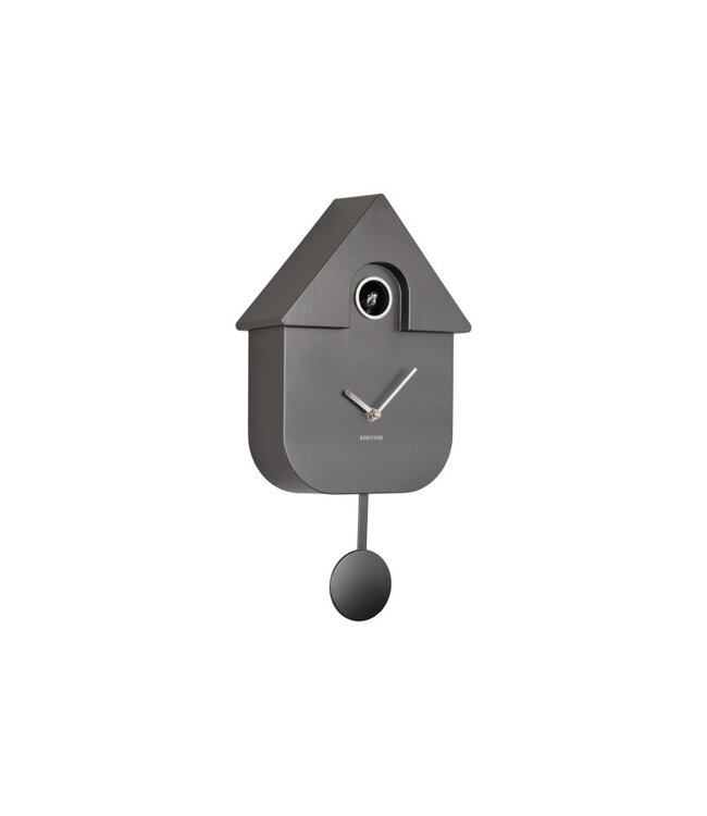 Karlsson wandklok Modern Cuckoo Metallic Dark Grey