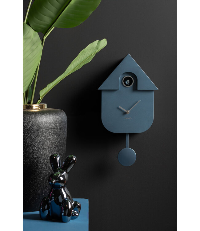 Karlsson wandklok Modern Cuckoo Metallic Dark Blue