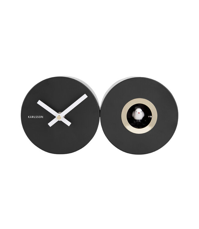 Karlsson Clock Duo Cuckoo Black