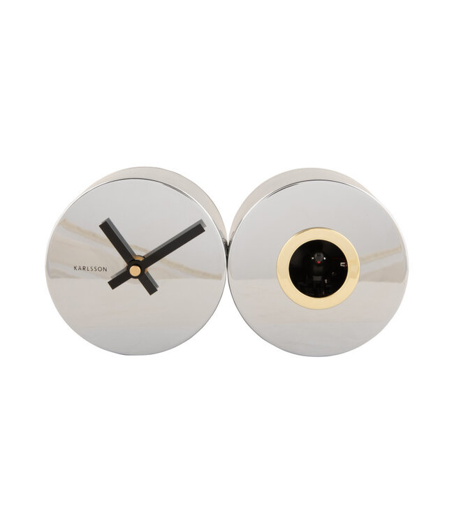 Karlsson Clock Duo Cuckoo Chrome Plated