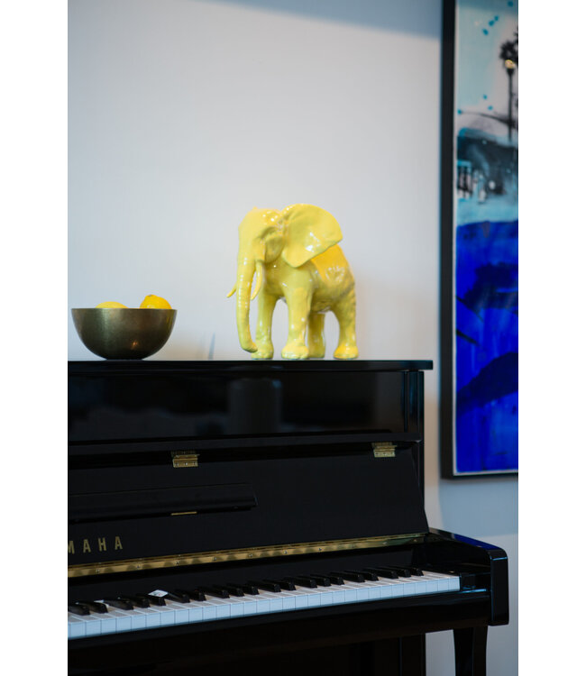 Ornament Shiny Elephant Yellow