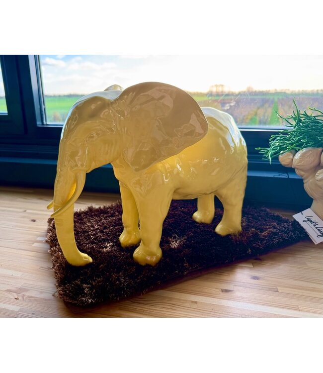 Ornament Shiny Elephant Yellow