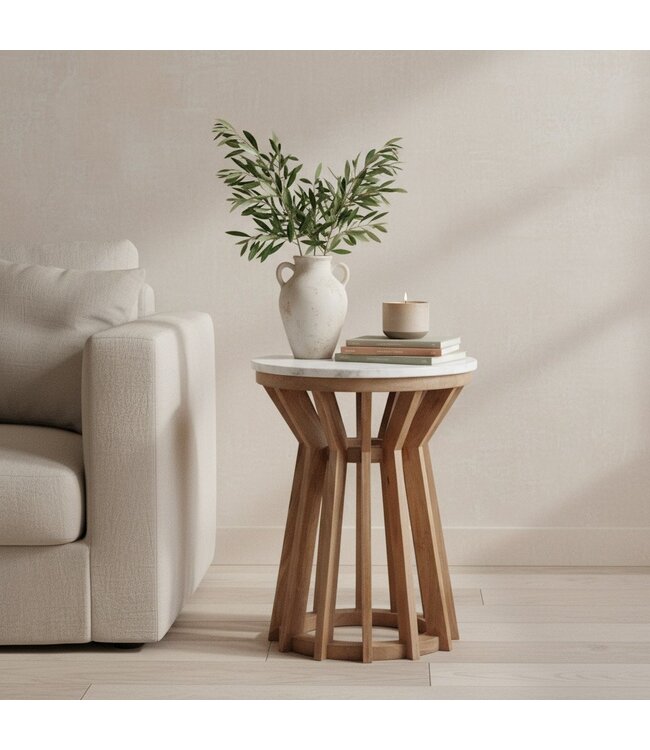 Raw Materials Sarawak bijzettafel marmer wit