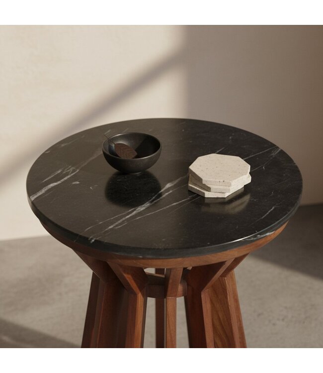 Raw Materials bijzettafel Sabah marmer zwart