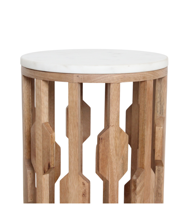 Raw Materials bijzettafel Atjeh marmer wit