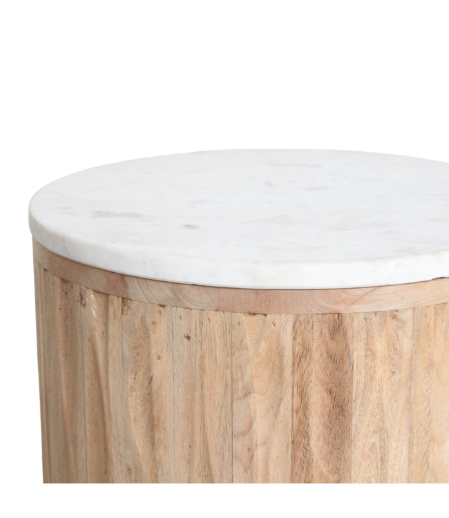 Raw Materials  bijzettafel Malakka marmer wit