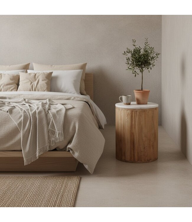 Raw Materials  bijzettafel Malakka marmer wit