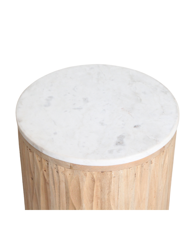 Raw Materials  bijzettafel Malakka marmer wit