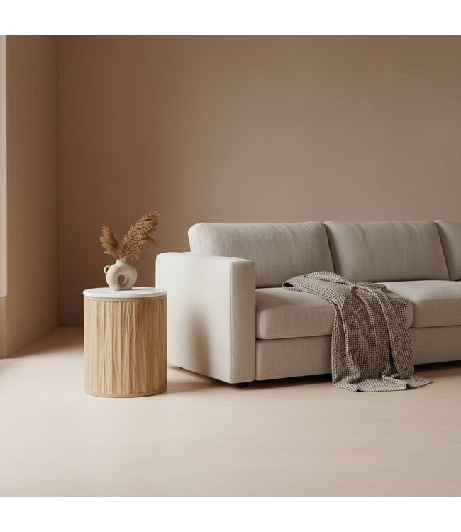 Raw Materials  bijzettafel Malakka marmer wit