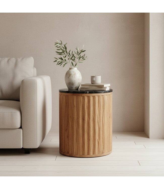 Raw Materials bijzettafel Langkawi marmer zwart