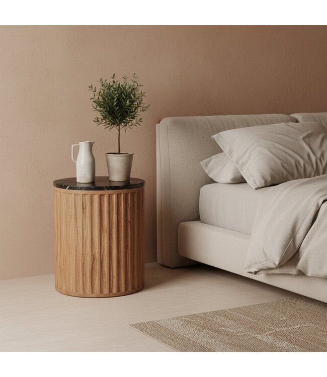 Raw Materials bijzettafel Langkawi marmer zwart