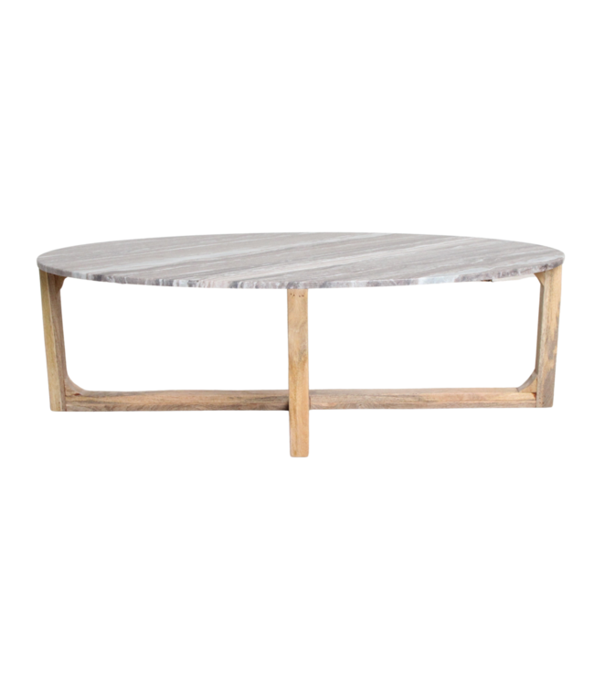 Raw Materials  Ovale marmeren salontafel - Fantasy bruin