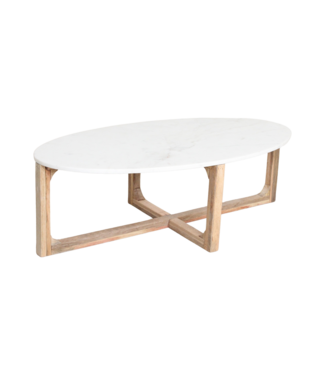 Raw Materials Ovale marmeren salontafel - Wit