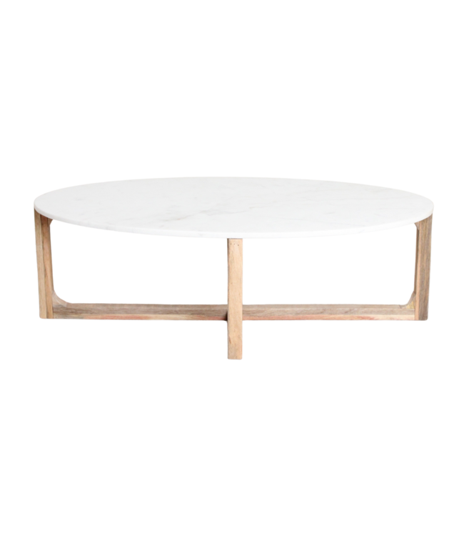 Raw Materials Ovale marmeren salontafel - Wit