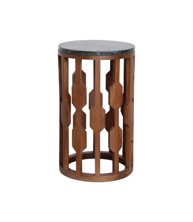 Lampung bijzettafel marmer zwart - 40x40x50 cm