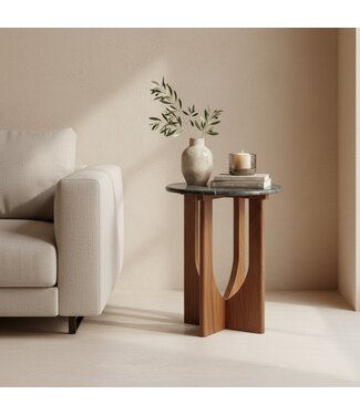 Brunei bijzettafel marmer zwart