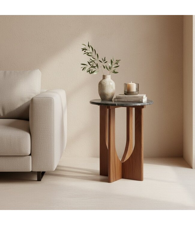 Brunei bijzettafel marmer zwart