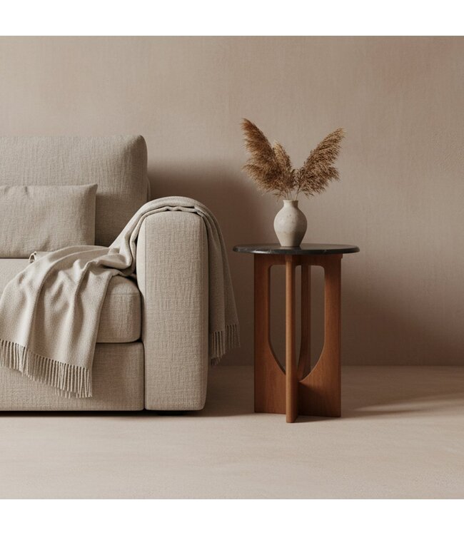 Brunei bijzettafel marmer zwart