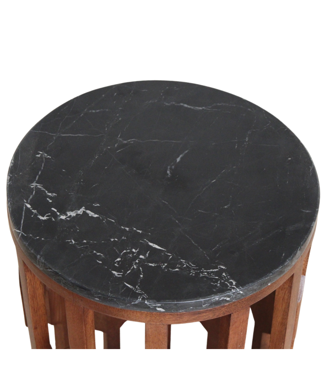 Lampung bijzettafel marmer zwart - 40x40x50 cm