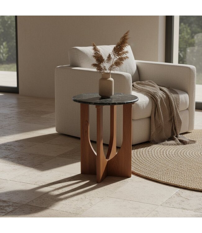 Brunei bijzettafel marmer zwart