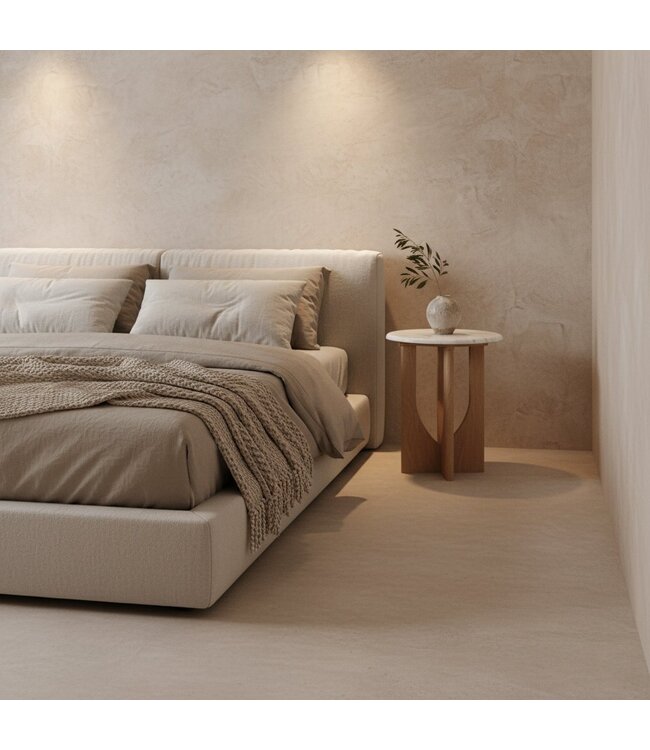 Kuching bijzettafel marmer wit - 30x30x50 cm