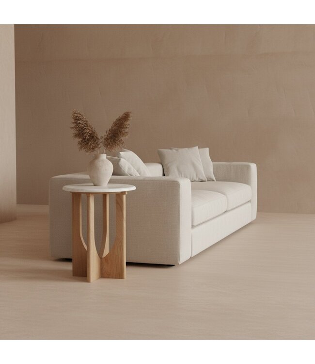 Kuching bijzettafel marmer wit - 30x30x50 cm