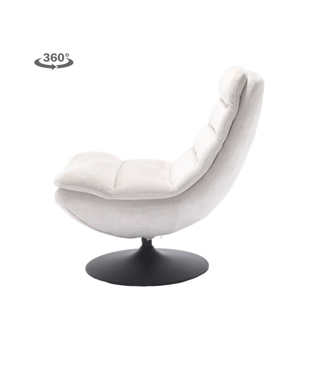 Tower Living fauteuil Marano Almond White (draaibaar)