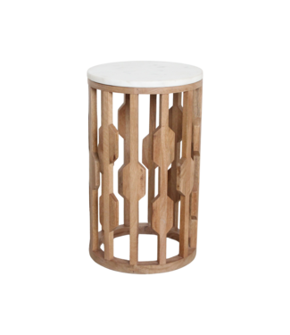 Raw Materials Atjeh marmeren bijzettafel - wit