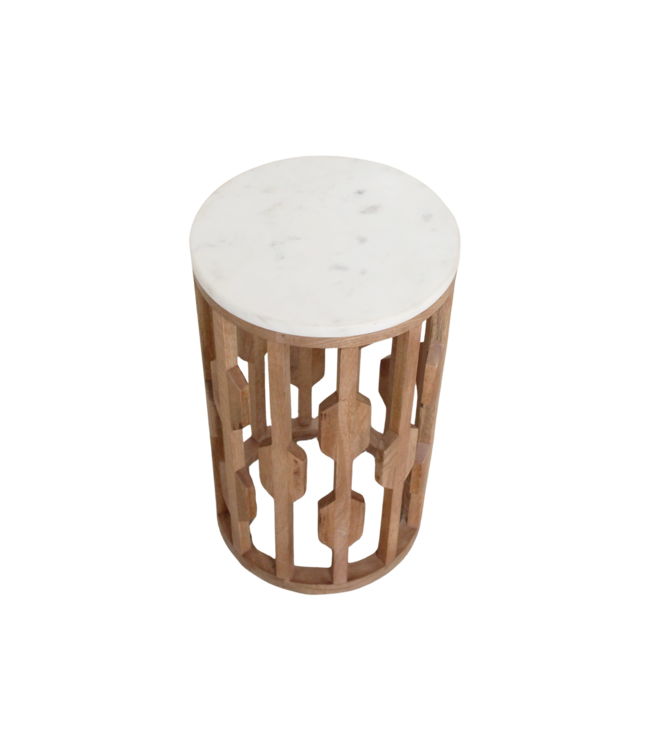 Raw Materials bijzettafel Atjeh marmer wit