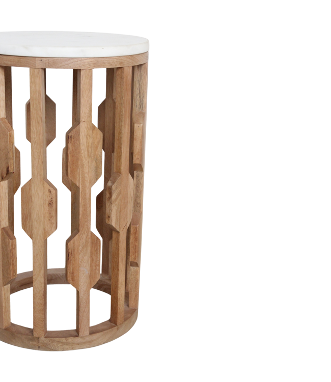 Raw Materials bijzettafel Atjeh marmer wit