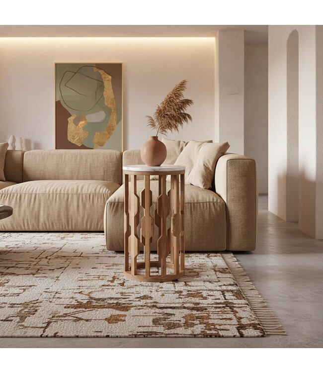 Raw Materials bijzettafel Atjeh marmer wit