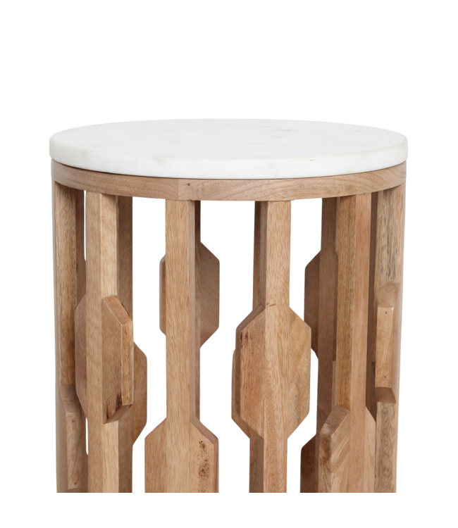 Raw Materials bijzettafel Atjeh marmer wit