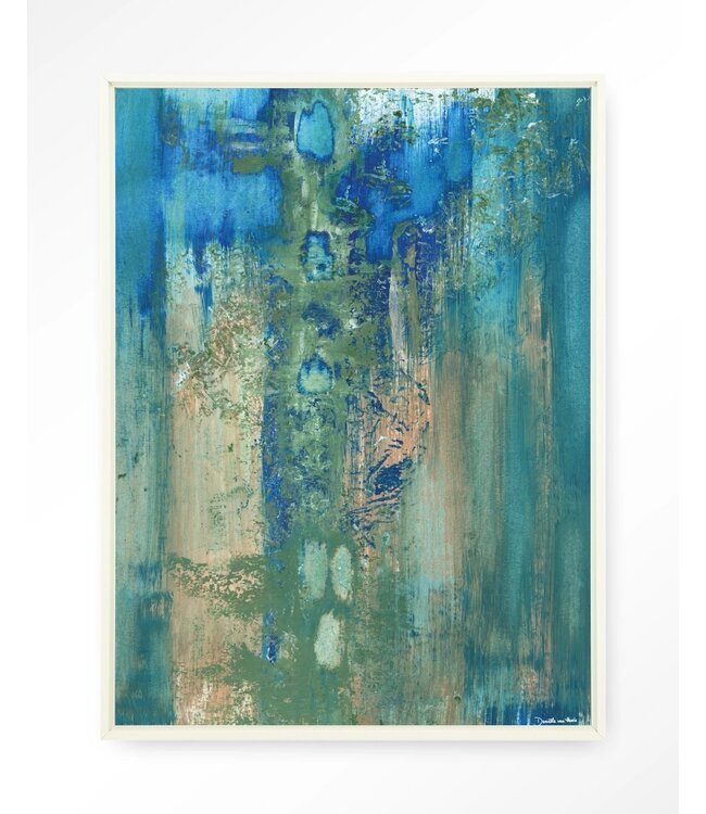 Urban Cotton wandkleed Blue Green Abstract