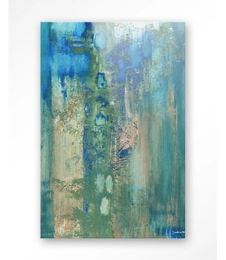Urban Cotton Glasschilderij Blue Green Abstract