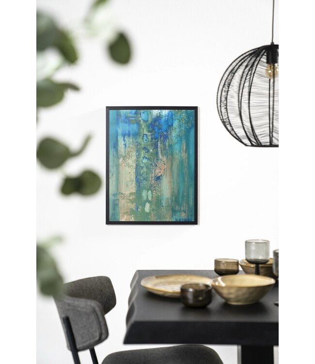 Urban Cotton glasschilderij Blue Green Abstract