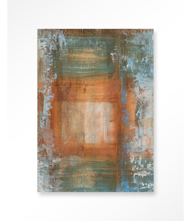 Urban Cotton wandkleed Blue Ocker Abstract 1