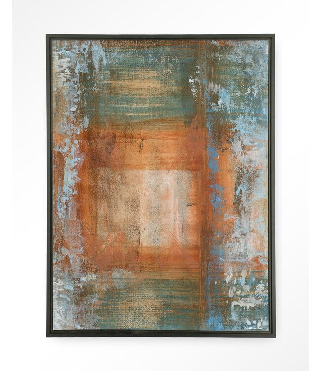 Urban Cotton wandkleed Blue Ocker Abstract 1